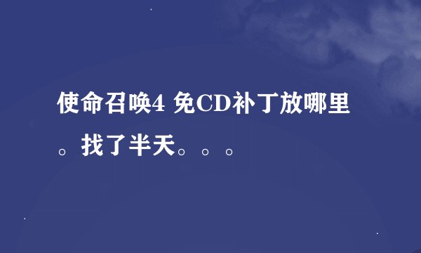使命召唤4 免CD补丁放哪里。找了半天。。。