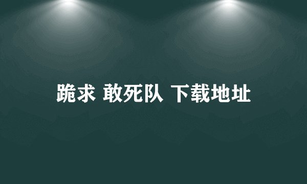 跪求 敢死队 下载地址