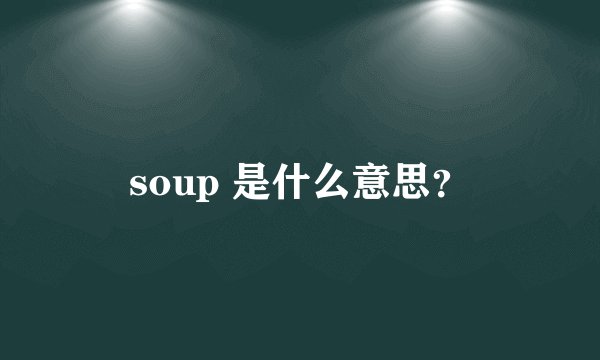 soup 是什么意思？