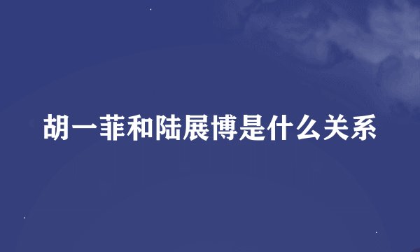 胡一菲和陆展博是什么关系
