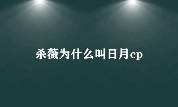 杀薇为什么叫日月cp