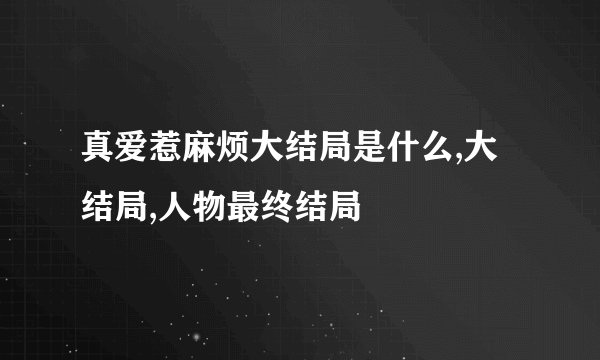 真爱惹麻烦大结局是什么,大结局,人物最终结局