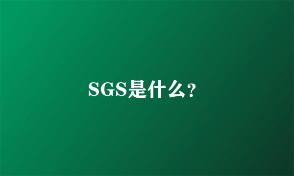 SGS是什么？