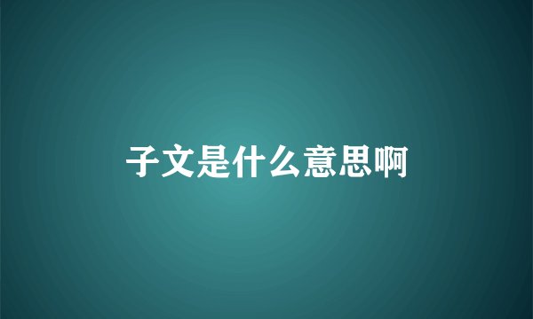 子文是什么意思啊