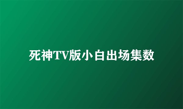 死神TV版小白出场集数