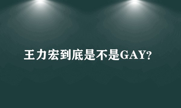 王力宏到底是不是GAY？