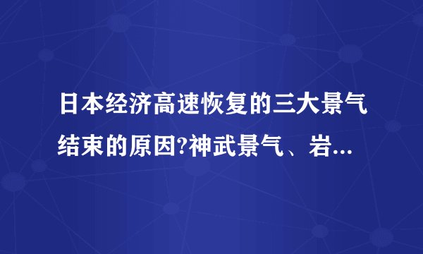 日本经济高速恢复的三大景气结束的原因?神武景气、岩户景气、伊弉诺景 ...