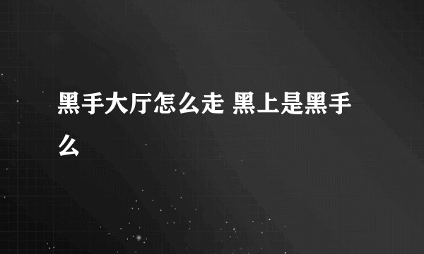 黑手大厅怎么走 黑上是黑手么
