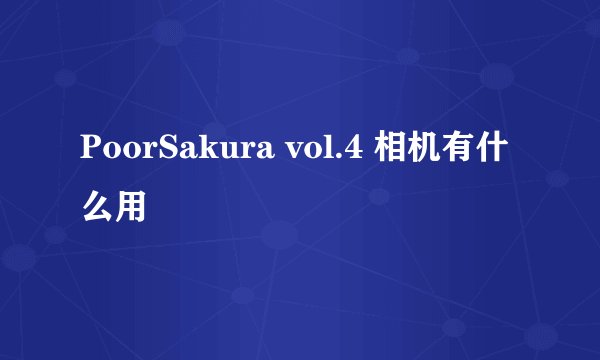 PoorSakura vol.4 相机有什么用