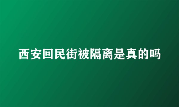 西安回民街被隔离是真的吗