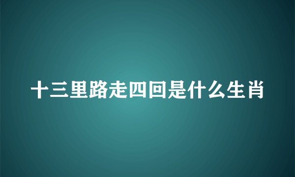 十三里路走四回是什么生肖