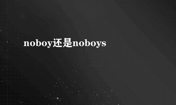 noboy还是noboys