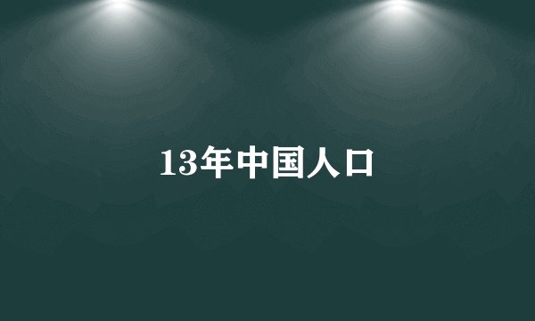 13年中国人口