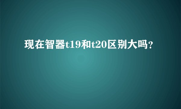 现在智器t19和t20区别大吗？