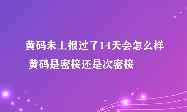 黄码未上报过了14天会怎么样 黄码是密接还是次密接