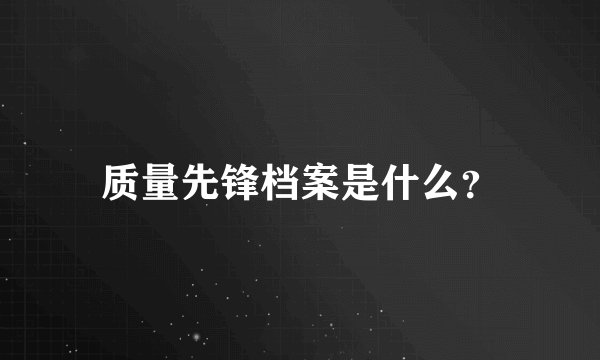 质量先锋档案是什么？