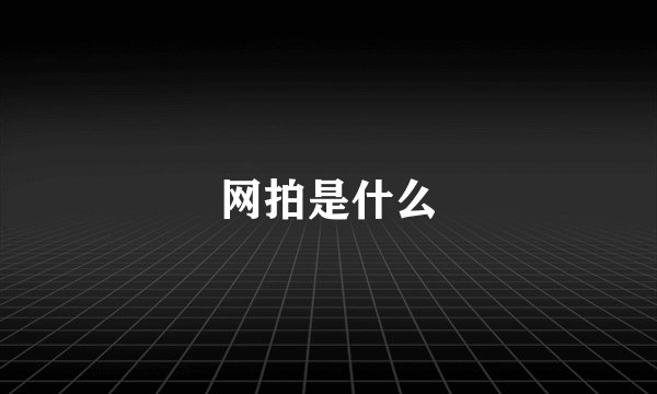 网拍是什么