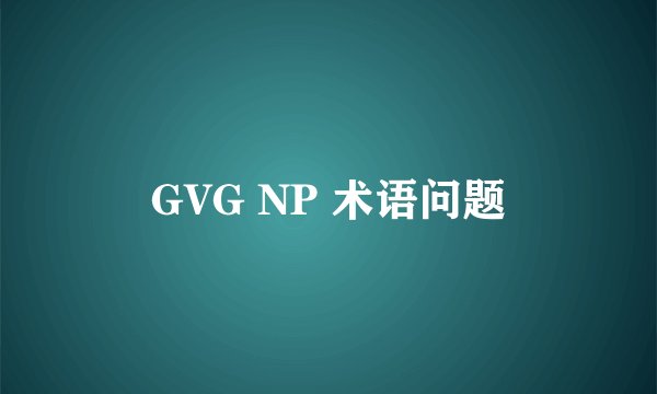GVG NP 术语问题