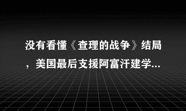 没有看懂《查理的战争》结局，美国最后支援阿富汗建学校了吗？