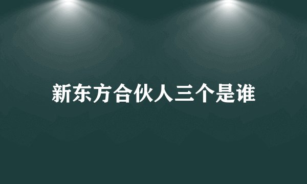 新东方合伙人三个是谁