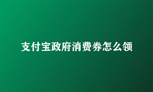 支付宝政府消费券怎么领
