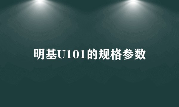 明基U101的规格参数