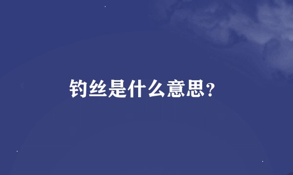 钓丝是什么意思？