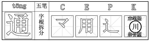 通字五笔怎么打字