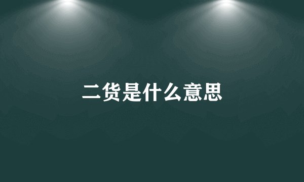 二货是什么意思