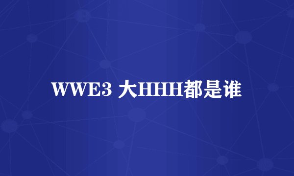 WWE3 大HHH都是谁