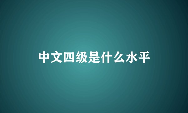 中文四级是什么水平