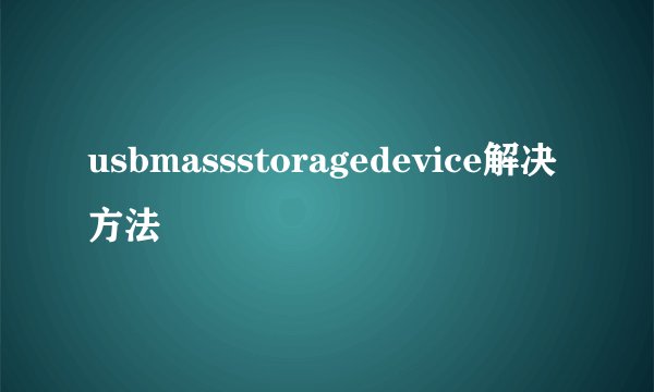 usbmassstoragedevice解决方法