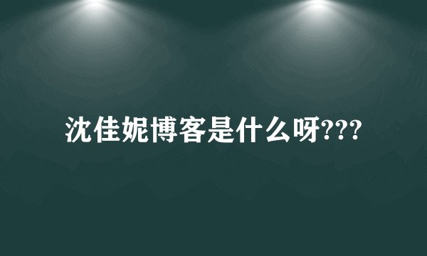 沈佳妮博客是什么呀???