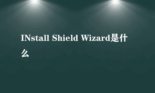 INstall Shield Wizard是什么