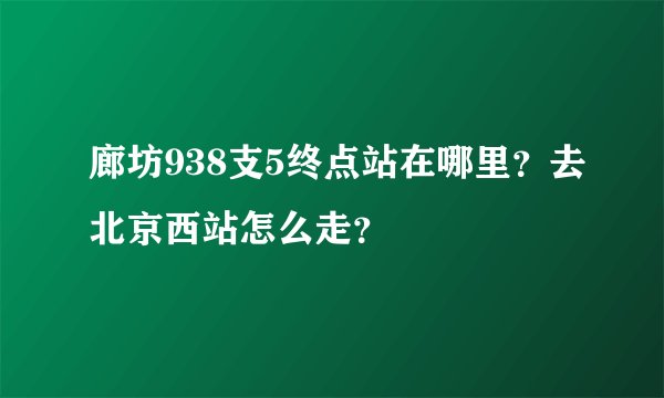 廊坊938支5终点站在哪里？去北京西站怎么走？
