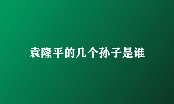袁隆平的几个孙子是谁