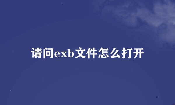 请问exb文件怎么打开