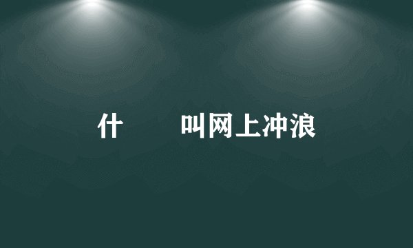 什麼麼叫网上冲浪