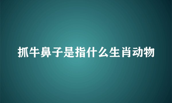 抓牛鼻子是指什么生肖动物
