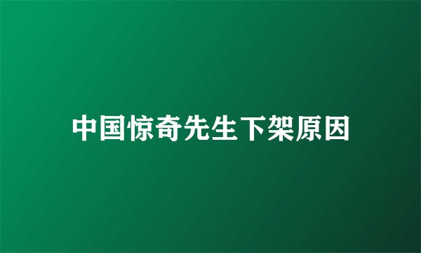 中国惊奇先生下架原因