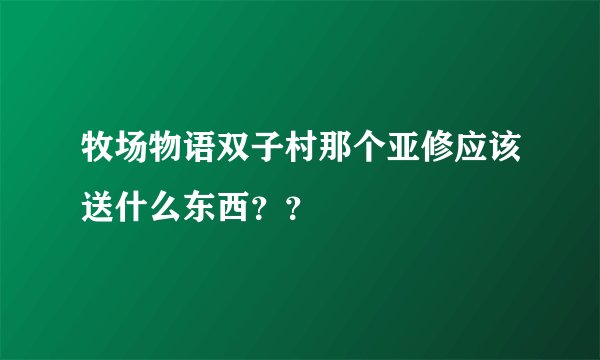 牧场物语双子村那个亚修应该送什么东西？？