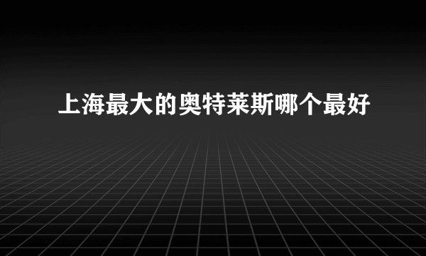 上海最大的奥特莱斯哪个最好