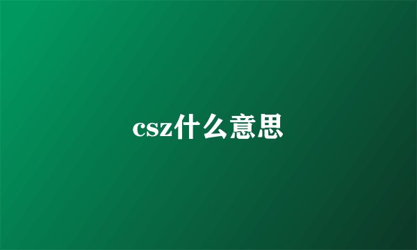 csz什么意思
