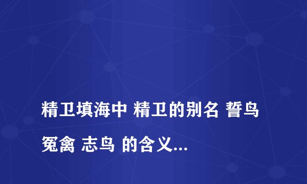 
精卫填海中 精卫的别名 誓鸟 冤禽 志鸟 的含义是什么

