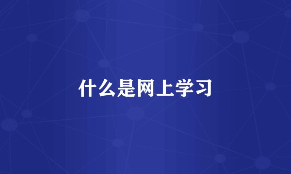 什么是网上学习