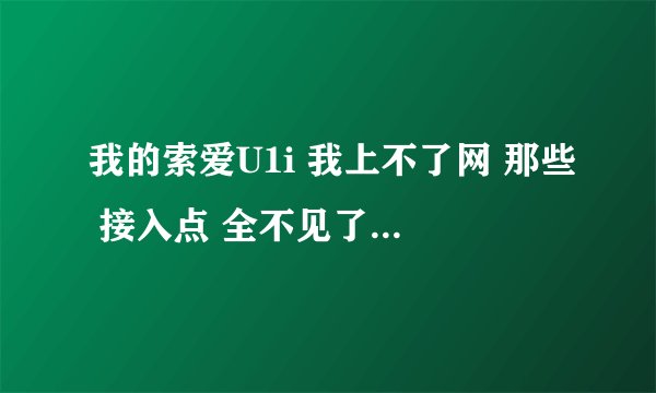 我的索爱U1i 我上不了网 那些 接入点 全不见了 我想刷机 但有密码 怎么办？请各位帮帮忙，