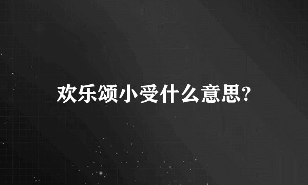 欢乐颂小受什么意思?