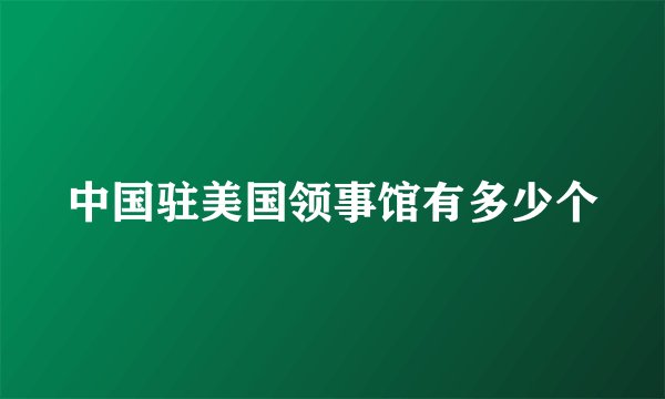 中国驻美国领事馆有多少个