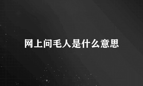 网上问毛人是什么意思