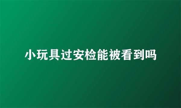 小玩具过安检能被看到吗